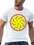 Black T-Shirt with Sun Graphic