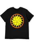 Black T-Shirt with Sun Graphic