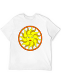 Black T-Shirt with Sun Graphic