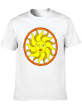 Black T-Shirt with Sun Graphic