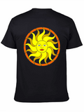 Black T-Shirt with Sun Graphic