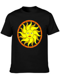 Black T-Shirt with Sun Graphic