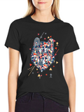 Geometric Wolf Graphic Tee - Cool Black T-Shirt
