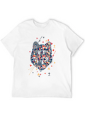 Geometric Wolf Graphic Tee - Cool Black T-Shirt