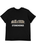 Stonehenge Graphic Tee - Black Cotton T-Shirt