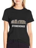 Stonehenge Graphic Tee - Black Cotton T-Shirt