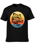 Retro Tiger Graphic Black T-Shirt