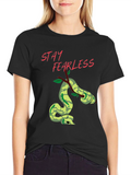 Stay Fearless Snake Graphic Tee - Black
