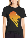 Lion Graphic Tee - Black Cotton Blend