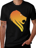 Lion Graphic Tee - Black Cotton Blend