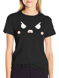 Angry Face Graphic Tee - Black