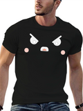 Angry Face Graphic Tee - Black