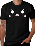 Angry Face Graphic Tee - Black