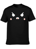 Angry Face Graphic Tee - Black