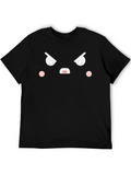 Angry Face Graphic Tee - Black