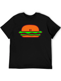 Burger Graphic Tee - Casual Black T-Shirt
