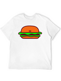Burger Graphic Tee - Casual Black T-Shirt
