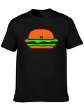 Burger Graphic Tee - Casual Black T-Shirt