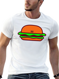 Burger Graphic Tee - Casual Black T-Shirt
