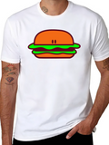 Burger Graphic Tee - Casual Black T-Shirt