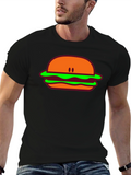 Burger Graphic Tee - Casual Black T-Shirt