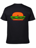 Burger Graphic Tee - Casual Black T-Shirt