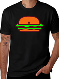Burger Graphic Tee - Casual Black T-Shirt