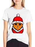 Festive Owl T-Shirt - Holiday Style