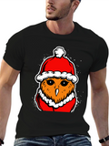 Festive Owl T-Shirt - Holiday Style