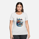 Turtle Illustration with Mountains Scenery View