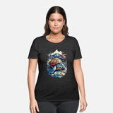 Turtle Illustration with Mountains Scenery View