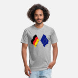 Twee vlaggen gekruist van Duitsland en vlag Europa