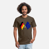 Twee vlaggen gekruist van Duitsland en vlag Europa