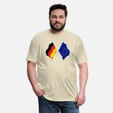 Twee vlaggen gekruist van Duitsland en vlag Europa