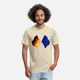 Twee vlaggen gekruist van Duitsland en vlag Europa