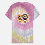 Two Cute Lion Friends Holding Hands