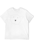 Dog Sketch Black Cotton T-Shirt
