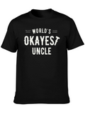 Worlds Okayest Uncle Black T-Shirt