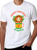 Hoggy Christmas Hedgehog Graphic T-Shirt