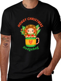 Hoggy Christmas Hedgehog Graphic T-Shirt