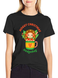 Hoggy Christmas Hedgehog Graphic T-Shirt