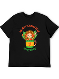 Hoggy Christmas Hedgehog Graphic T-Shirt
