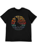 Retro Dinosaur Graphic Tee - Black Cotton T-Shirt