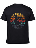 Retro Dinosaur Graphic Tee - Black Cotton T-Shirt