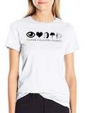 I Love Country Music Black T-Shirt