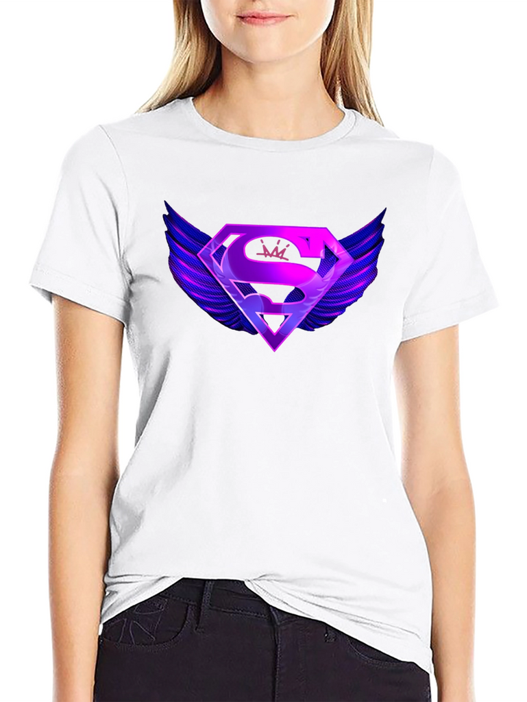 Winged Superhero Logo Graphic T-Shirt