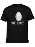 Not Today Owl Graphic Tee - Black Cotton T-Shirt
