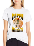 Happy Halloween Pumpkin Skeleton T-Shirt