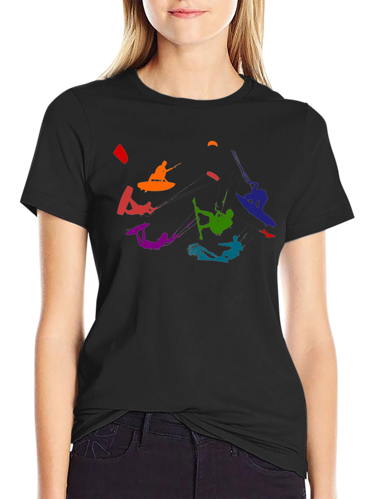 Rainbow Kitesurfing Black T-Shirt