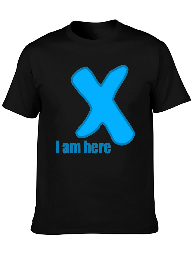 I am here T-Shirt - Blue X